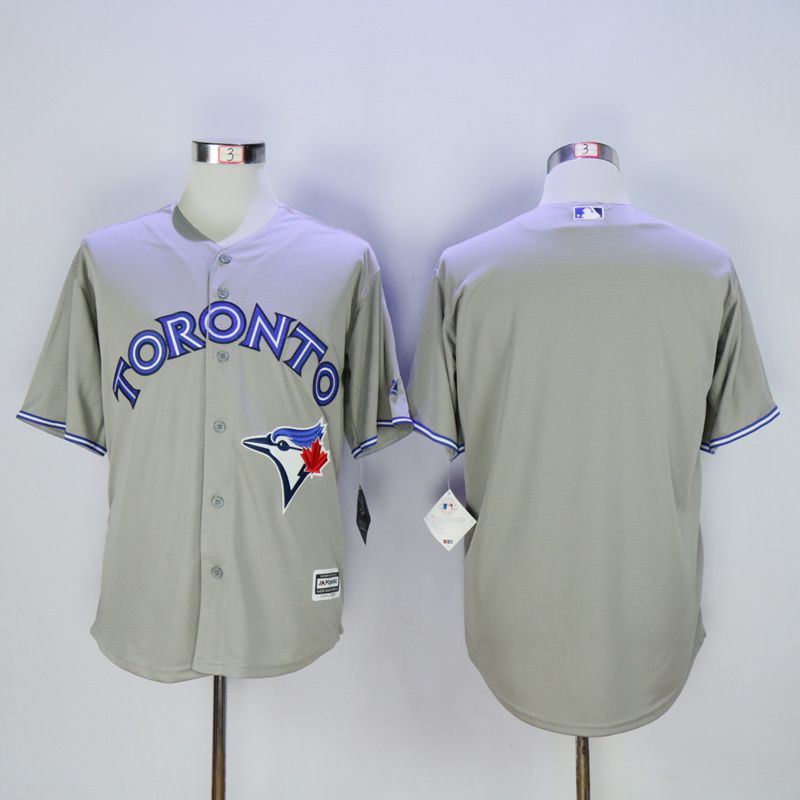 Men Toronto Blue Jays Blank Grey MLB Jerseys->toronto blue jays->MLB Jersey